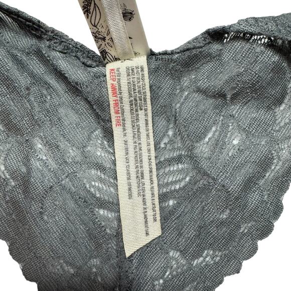 INTIMATELY FREE PEOPLE Gray Lace Bralette Size Small Racerback Unlined Wireless - Picture 4 of 4